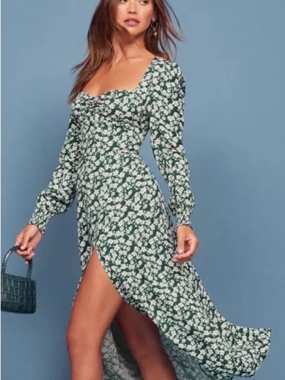 Reformation Wallflower Long Sleeve Midi Dress Size 8